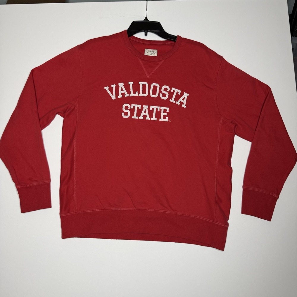 League Valdosta State Sweatshirt Pullover Large Red Embroidered Logo